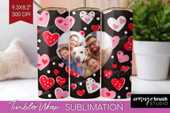 Heart Pattern Photo Tumbler PNG - Valentines Day Picture Product Image 1