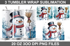 Christmas snowman Tumbler Sublimation ,20 oz Tumbler Wrap Product Image 1