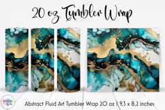 Alcohol Ink Marble Look Tumbler Wrap | Aquamarine Dream Product Image 1