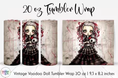Halloween Voodoo Doll Tumbler Wrap | Vintage Doll Tumbler Product Image 1