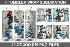 Christmas snowman Tumbler Sublimation ,20 oz Tumbler Wrap Product Image 1