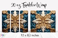 3d Effect Wood Carving Tumbler Wrap | Wood Carved Ornament Product Image 1