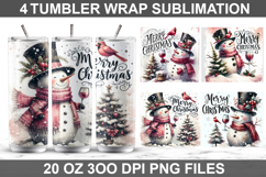 Christmas snowman Tumbler Sublimation ,20 oz Tumbler Wrap Product Image 1