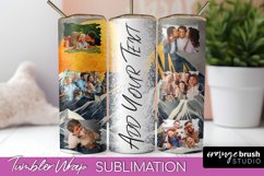 Photo Tumbler Wrap, Boho Family Frame Tumbler Sublimation Product Image 1