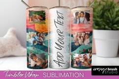 Photo Tumbler Wrap, Boho Family Frame Tumbler Sublimation Product Image 1