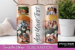 Photo Tumbler Wrap, Boho Family Frame Tumbler Sublimation Product Image 1
