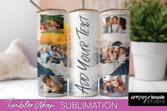 Photo Tumbler Wrap, Boho Family Frame Tumbler Sublimation Product Image 1