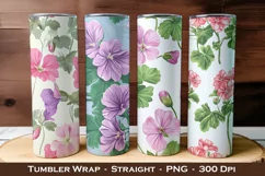 Geranium Flower Tumbler Wrap, 20 oz tumbler wrap Product Image 1