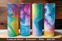 Rainbow Marble Ink Tumbler Wraps | 20 oz tumbler wrap Product Image 1