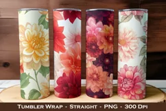 Dahlia Flower Tumbler Wrap, 20 oz tumbler wrap Product Image 1