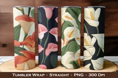 4 Calla Lily Flower Tumbler Wrap, 20 oz tumbler wrap Product Image 1