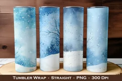 Winter Snowfall Tumbler Wraps | 20 oz tumbler wrap Product Image 1