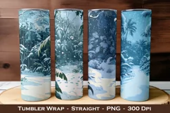 Watercolor Winter Jungle Tumbler Wraps | 20 oz tumbler wrap Product Image 1