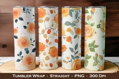 Orange Rose Tumbler Wrap, 20 oz tumbler wrap Product Image 1
