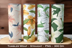 Lily Flower Tumbler Wrap, 20 oz tumbler wrap, Product Image 1