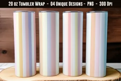 Pastel Stripes Tumbler Wraps | 20 oz tumbler wrap Product Image 1
