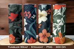 4 Botanical Flower Tumbler Wrap, Tumbler Wrap, 20 oz Tumbler Product Image 1