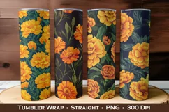 Marigold Flower Tumbler Wrap, 20 oz tumbler wrap, Product Image 1