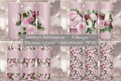 Floral Tumbler Sublimation Bundle | Roses Tumbler Wrap 20oz Product Image 1