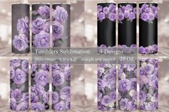 Floral Tumbler Sublimation Bundle | Purple Roses Wrap 20oz Product Image 1