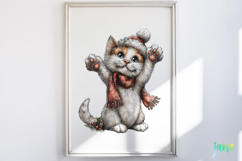 Whimsical Christmas Cats Clipart Product Image 2