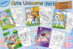 Coloring book pages for children Cute Unicorns. Part 4 Product Image 1