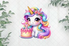 Unicorn Birthday Sublimation Clipart Product Image 1