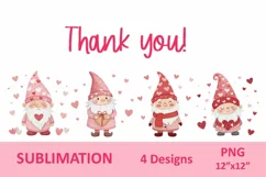 Cute Gnomes sublimation, St Valentine's holiday design Product Image 4