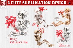 Valentines Skeleton clipart | Happy Valentine&#039;s Day Product Image 1