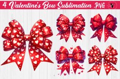 Valentine's Bow sublimation | Valentines day clipart Product Image 1