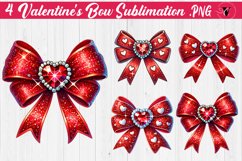 Valentine's Bow sublimation | Valentines day clipart Product Image 1