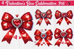 Valentine's Bow sublimation | Valentines day clipart Product Image 1