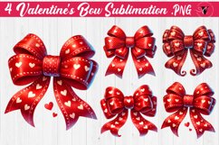 Valentine's Bow sublimation | Valentines day clipart Product Image 1