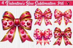 Valentine's Bow sublimation | Valentines day clipart Product Image 1