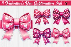 Valentine's Bow sublimation | Valentines day clipart Product Image 1