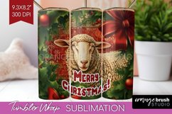 Vintage Christmas Tumbler Wrap - Xmas Tumbler Sublimation Product Image 1