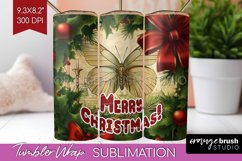 Vintage Christmas Tumbler Wrap - Xmas Tumbler Sublimation Product Image 1