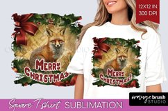 Vintage Christmas Sublimation, Xmas Square Tshirt Background Product Image 1