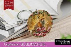 Vintage Christmas Keychain PNG - Xmas Keychain Sublimation Product Image 1