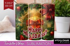 Vintage Christmas Tumbler Wrap - Xmas Tumbler Sublimation Product Image 1