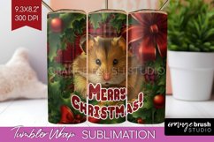 Vintage Christmas Tumbler Wrap - Xmas Tumbler Sublimation Product Image 1