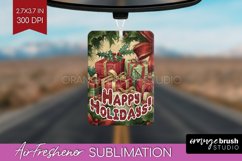 Vintage Christmas Air Freshener PNG - Xmas Car Freshener Product Image 1