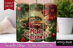 Vintage Christmas Tumbler Wrap - Xmas Tumbler Sublimation Product Image 1