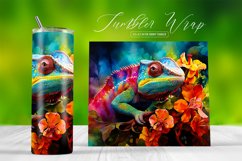 Chameleon Watercolor Animal Tumbler Sublimation Wrap Product Image 1