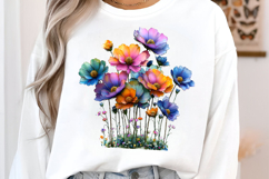 Watercolor Cosmos Flowers clipart Product Image 2