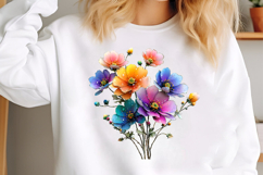 Watercolor Cosmos Flowers clipart Product Image 3