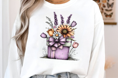 Watercolor Floral Gift Box Clipart Product Image 3