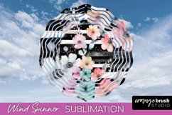 Pink Flowers Wind Spinner - Summer Wind Spinner Sublimation Product Image 1