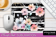 Floral Mouse Pad PNG - Pink Flowers Mousepad Sublimation Product Image 1