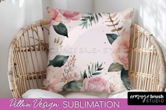 Watercolor Flowers Pillow Cover - Summer Pillow Sublimation Product Image 1